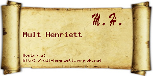 Mult Henriett névjegykártya